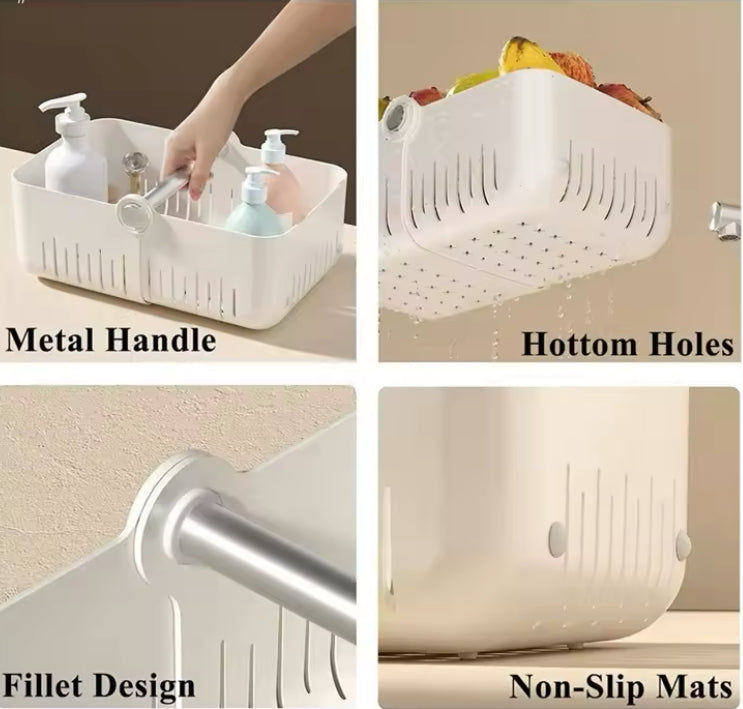 Portable Shower Rack with Handle, Bathroom Storage Box, Kitchen Storage Rack Portable Shower Rack with Handle, Bathroom Storage Box, Kitchen Storage Rack